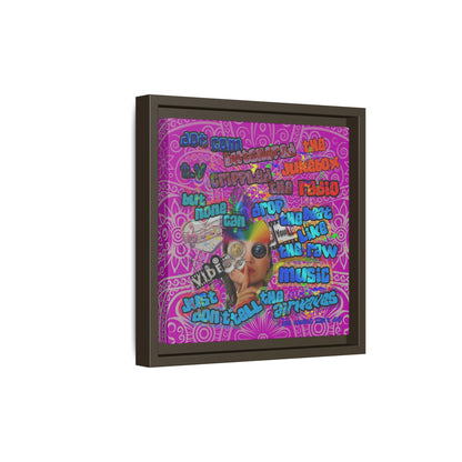 drop the beat - framed canvas art (pink swirl)