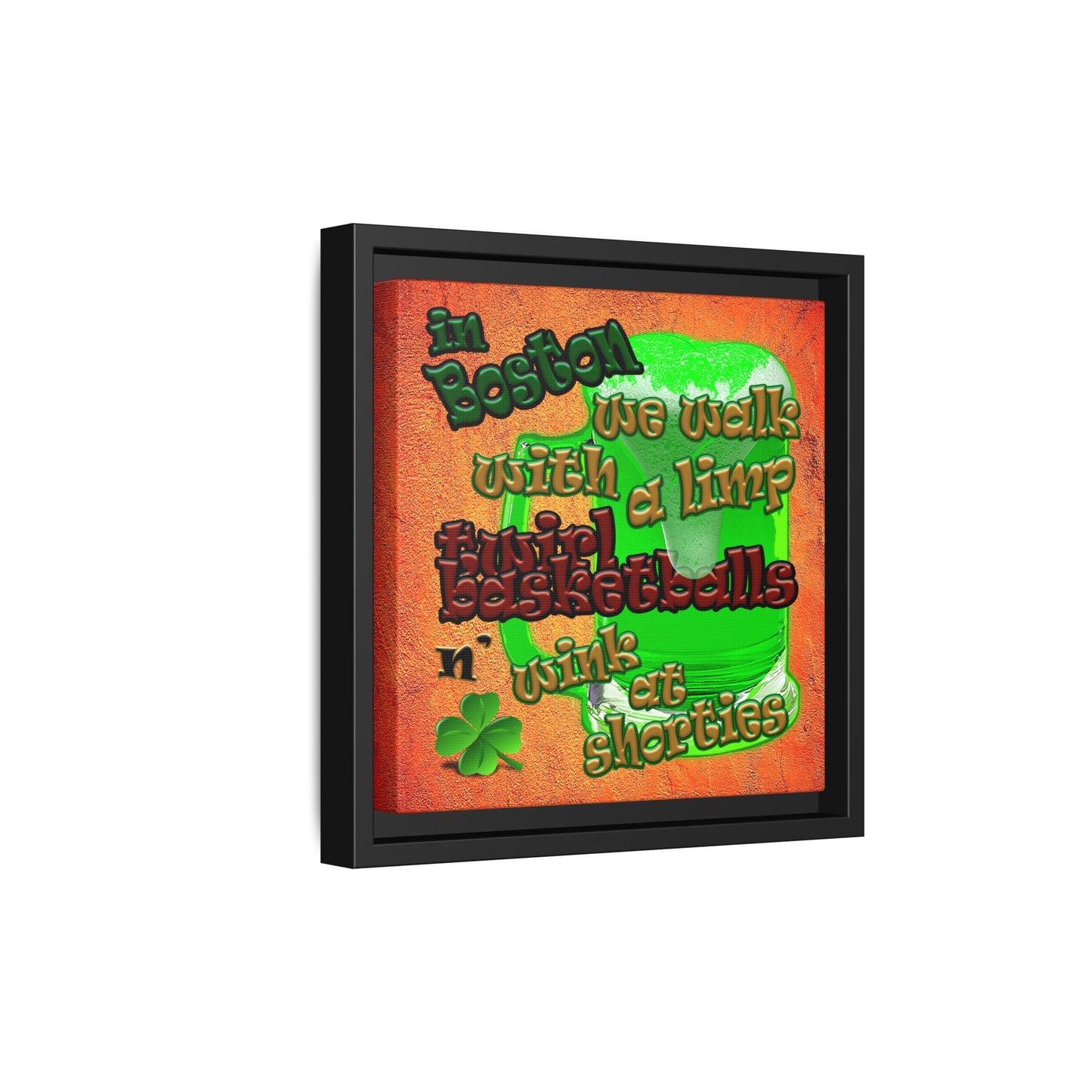 celtics logo - framed canvas art (burnt orange)