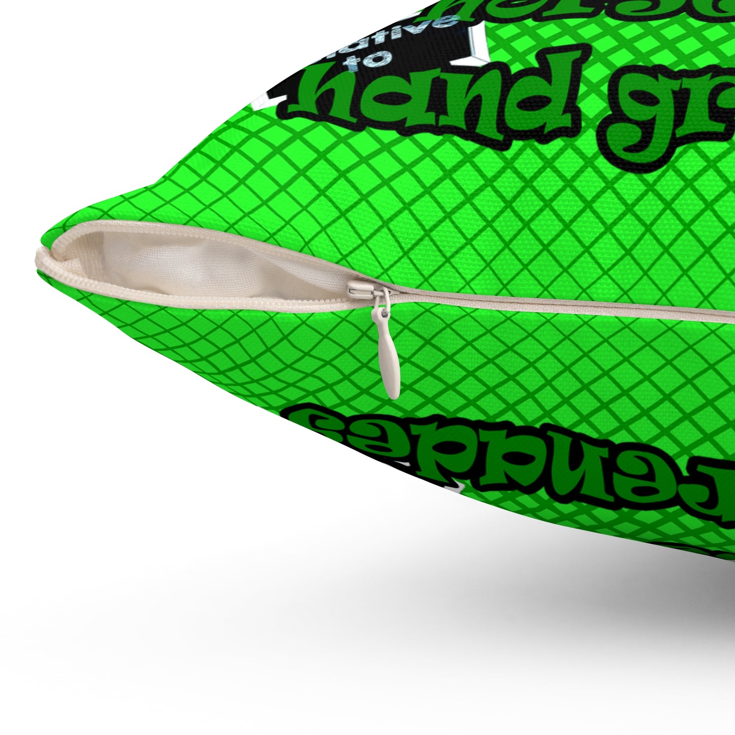 my luck - Spun Polyester Square Pillow - (logo green)
