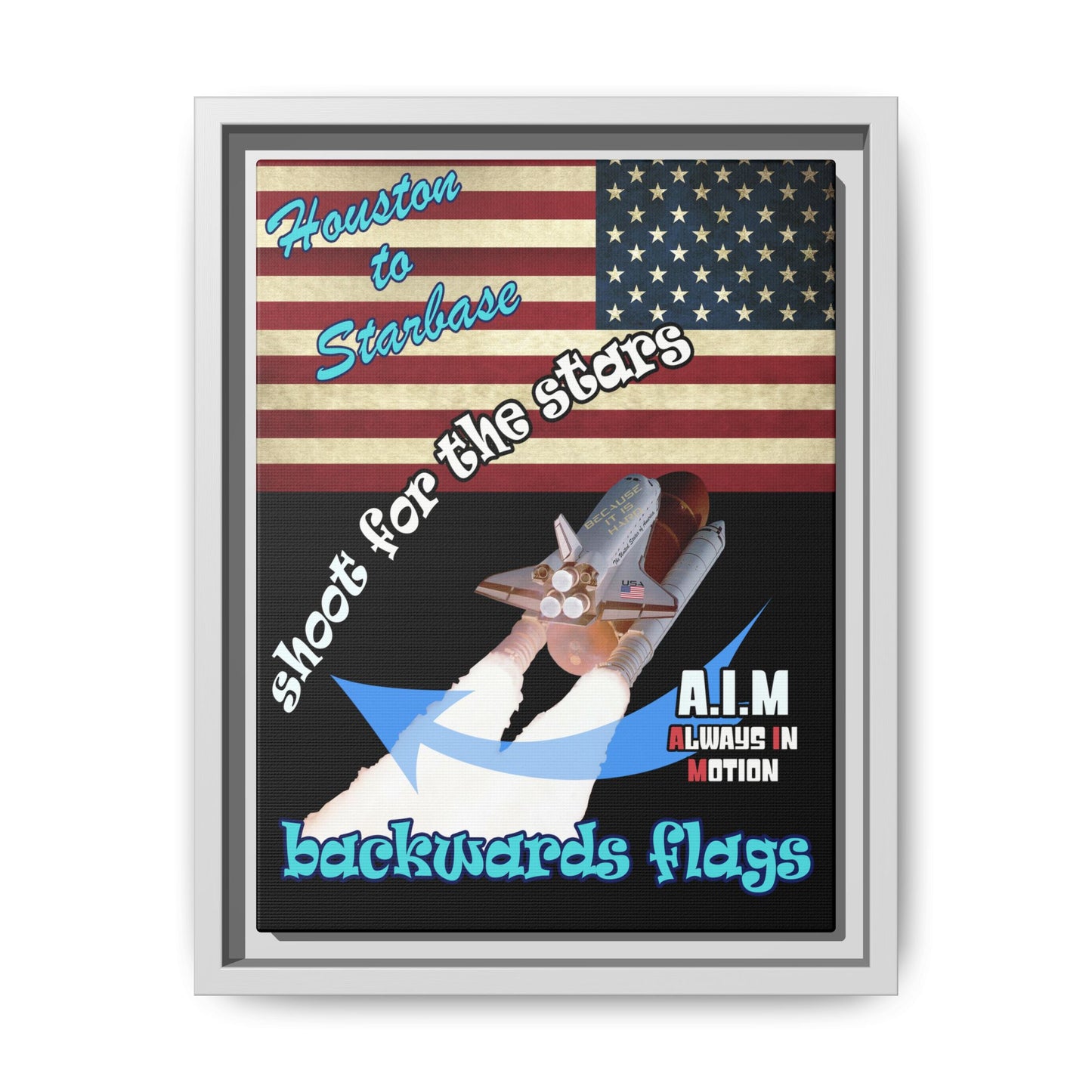 shoot for the stars - framed canvas art (black)