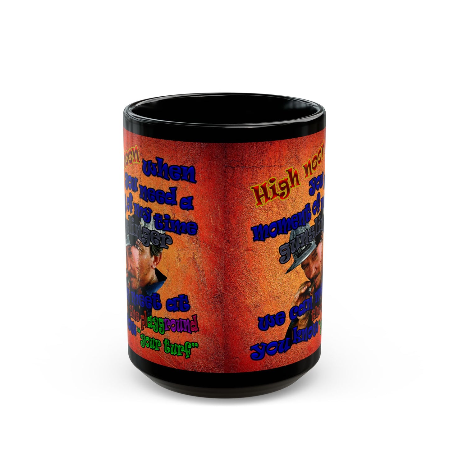 high noon - Black Mug (burnt orange)