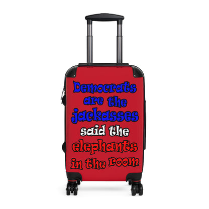 donkeys and elephants - Suitcase (dark red)