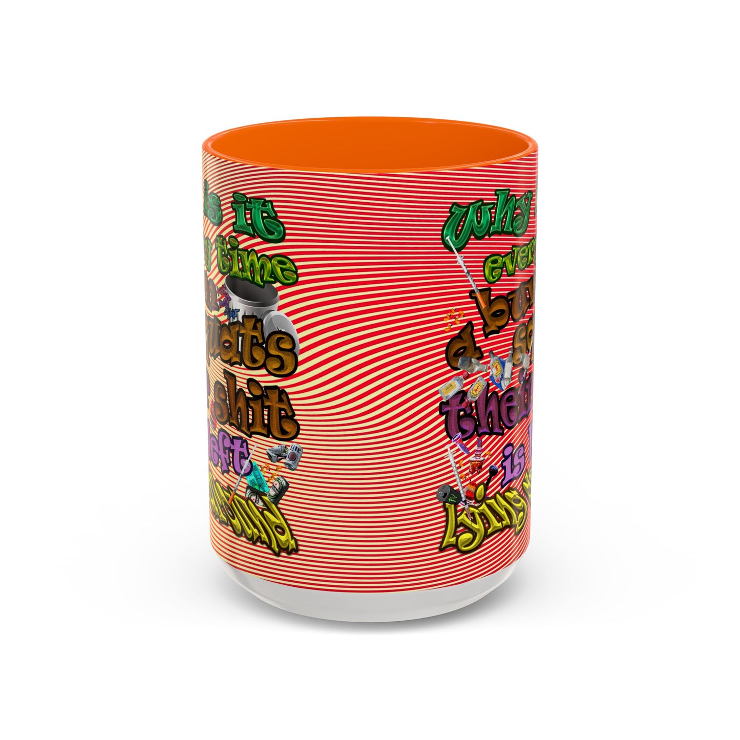 the bum's shit - Accent Mug (yellow-orange wave)