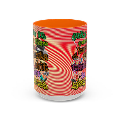 the bum's shit - Accent Mug (yellow-orange wave)