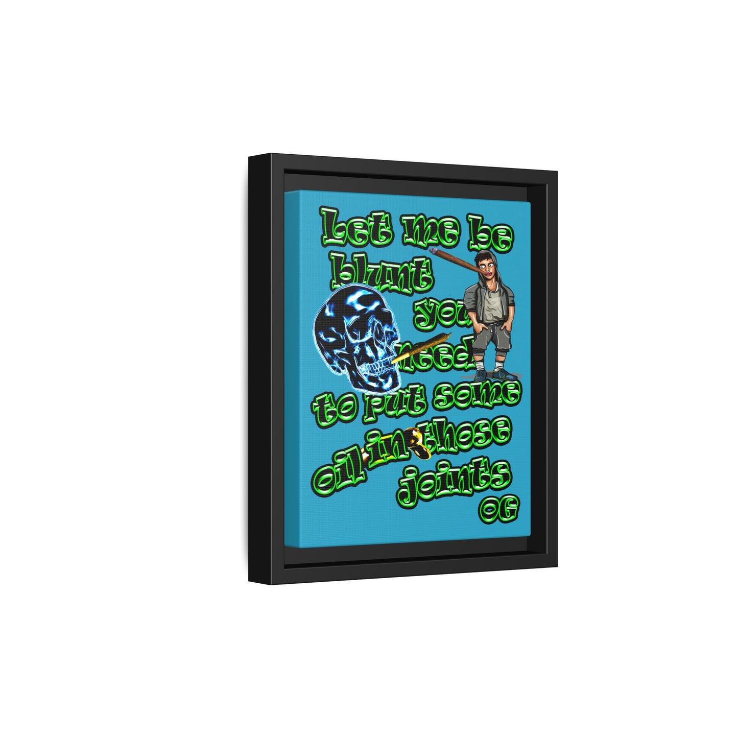 og - framed canvas art (turquoise)