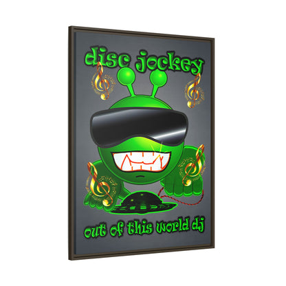 disc jockey - framed canvas art (grey-light grey)