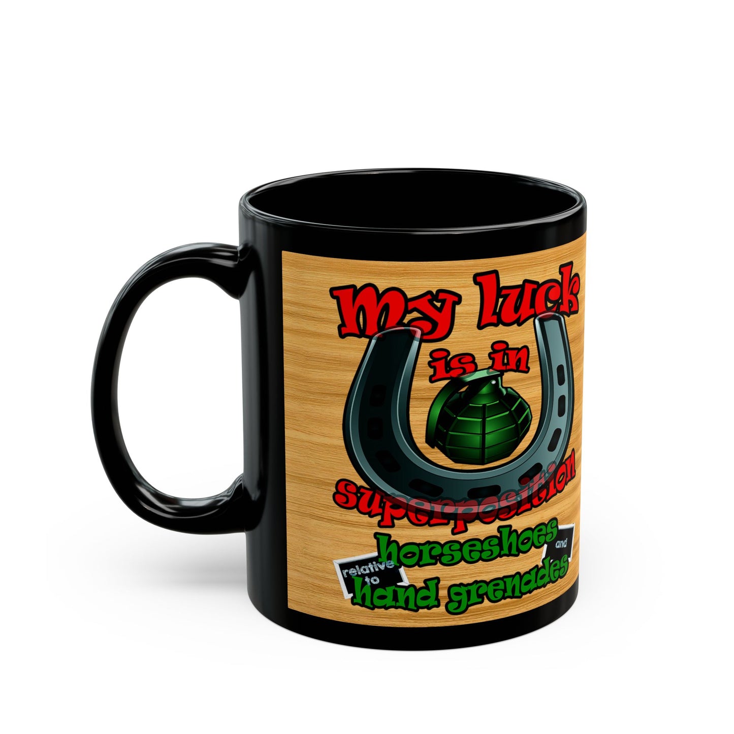 my luck - Black Mug (butterscotch wood finish)