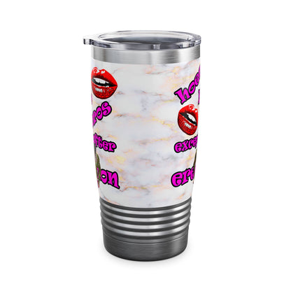 hoes b4 bros - Ringneck Tumbler, 20oz (white marble)