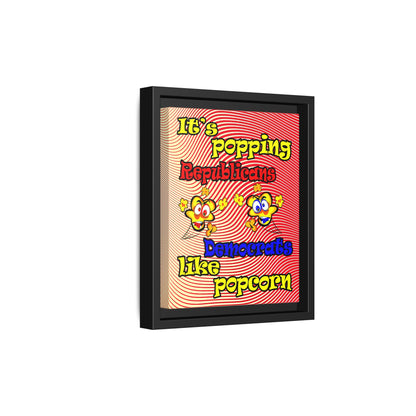 popping like popcorn - framed canvas art (yellow-orange wave)