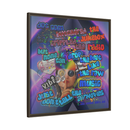 drop the beat - framed canvas art (grey-pink wave)
