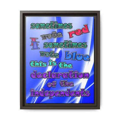 declaration of the independents - framed canvas art (blue-white wave)