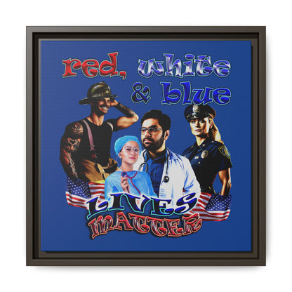 rw&b lives matter - framed canvas art (dark blue)