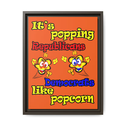 popping like popcorn - framed canvas art (orange)