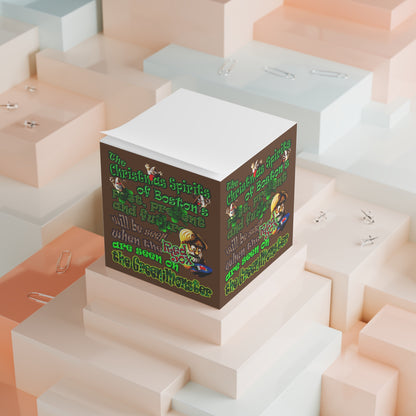 christmas spirits of boston - note cube (brown)