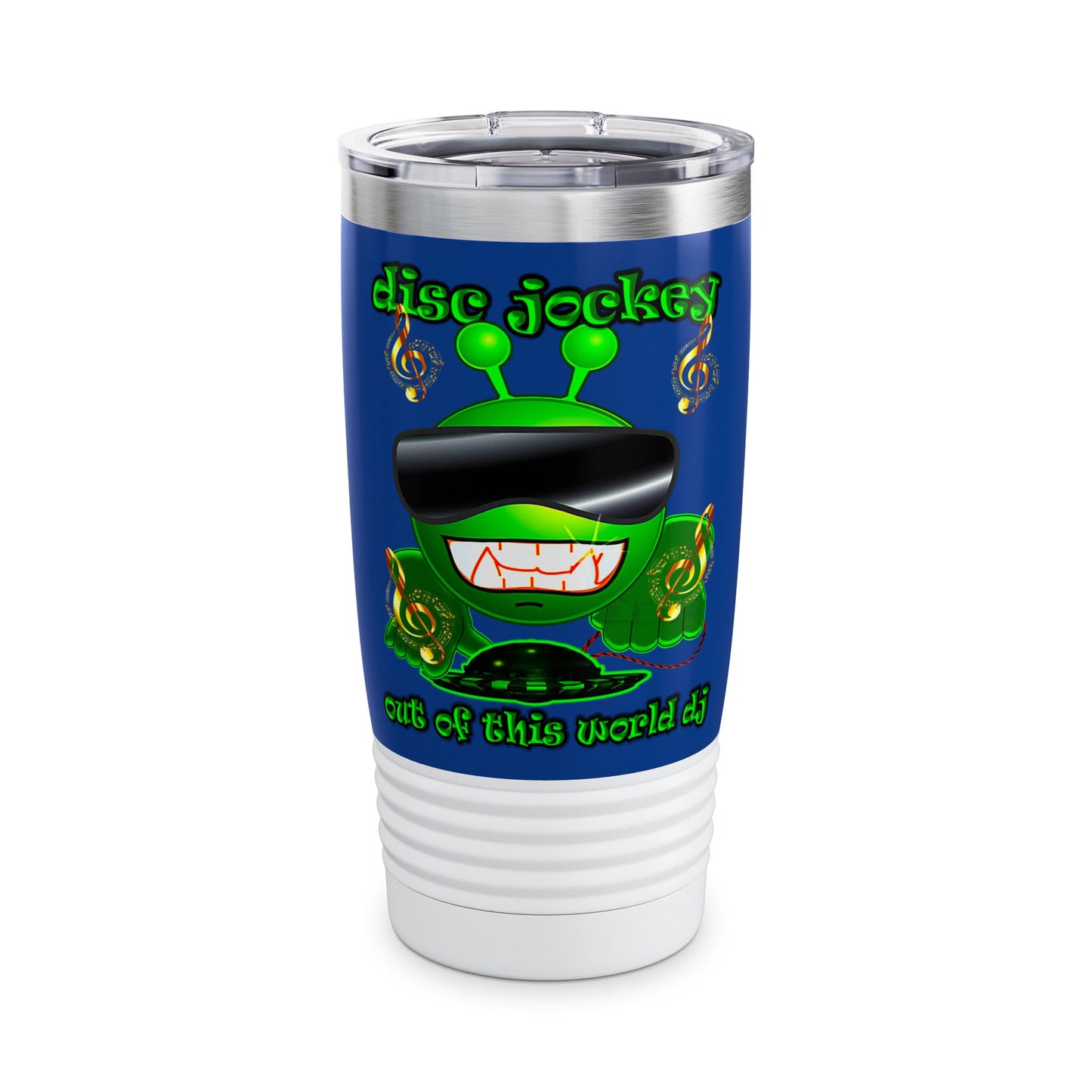 disc jockey - Ringneck Tumbler, 20oz (dark blue)