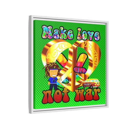 love peace - framed canvas art (logo green)
