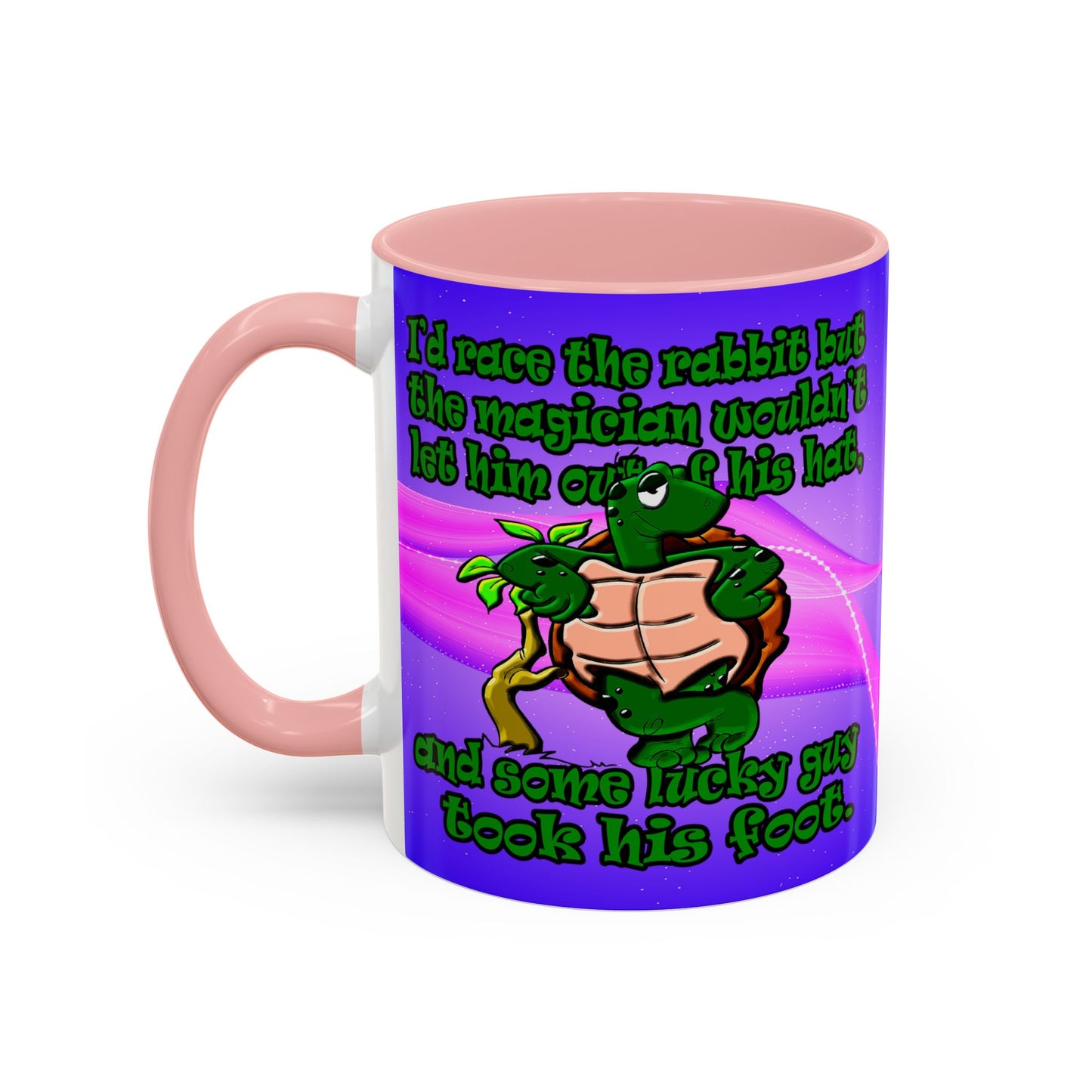 turtle race - Accent Mug (purple-pink wave)