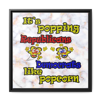 popping like popcorn - framed canvas art (white marble)