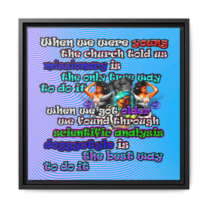 doggystyle - framed canvas art (light blue-purple wave)