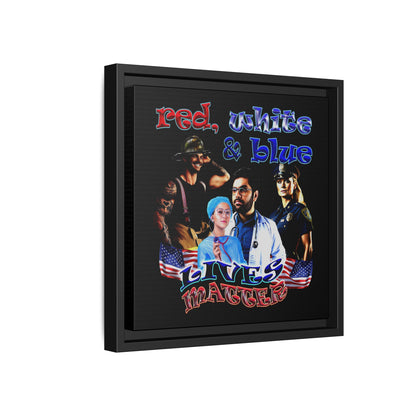 rw&b lives matter - framed canvas art (black)