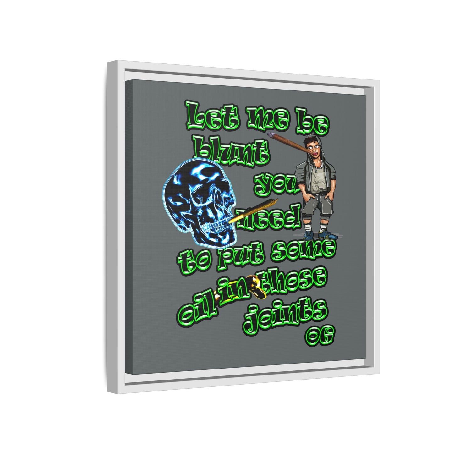 og - framed canvas art (dark grey)