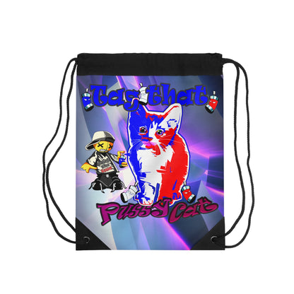 tag that - Drawstring Bag (grey-pink wave)