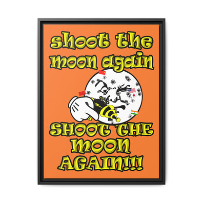 shoot the moon again - framed canvas art (crusta)