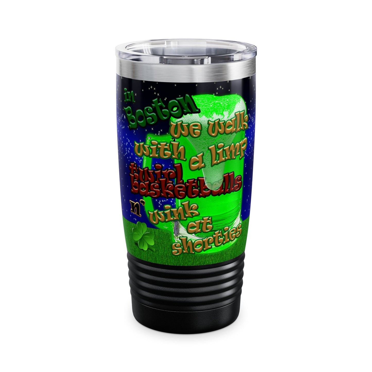celtics logo - Ringneck Tumbler, 20oz ('snoops' background)