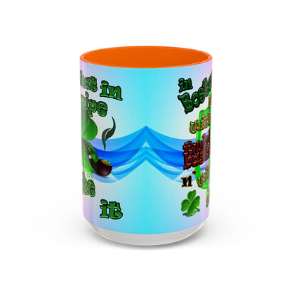 celtics logo - Accent Mug (light blue-pink wave)