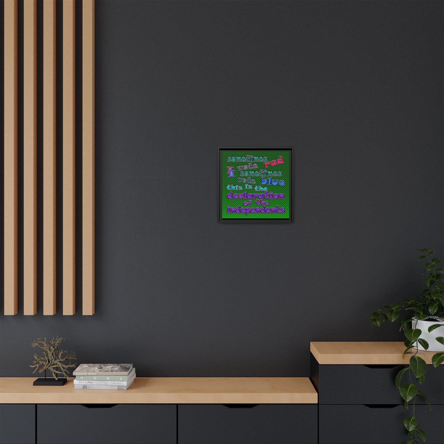 declaration of the independents - framed canvas art (logo green)