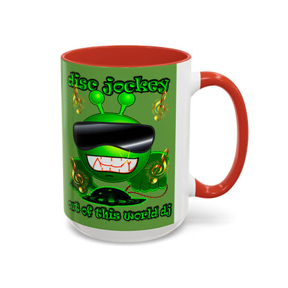 disc jockey - Accent Mug (green)
