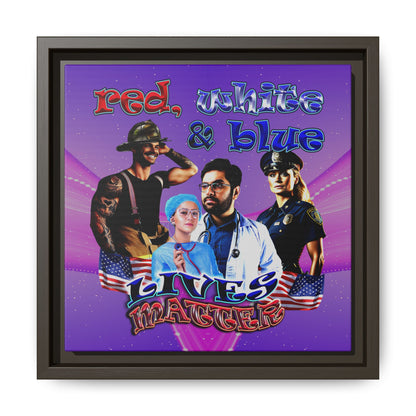 rw&b lives matter - framed canvas art (purple-pink wave)