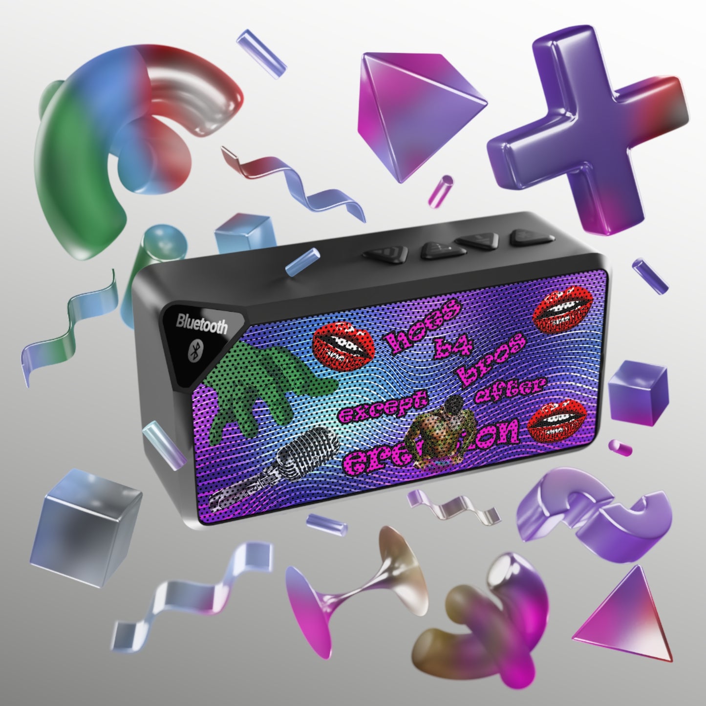 hoes b4 bros - Jabba Bluetooth Speaker (purple wave)