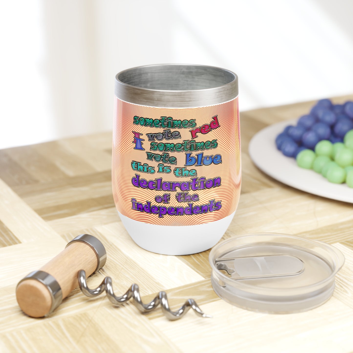 declaration of the independents - Chill Wine Tumbler (yellow-orange wave)