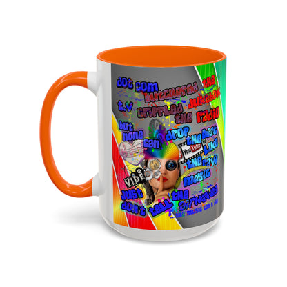 drop the beat - Accent Mug (rainbow split)