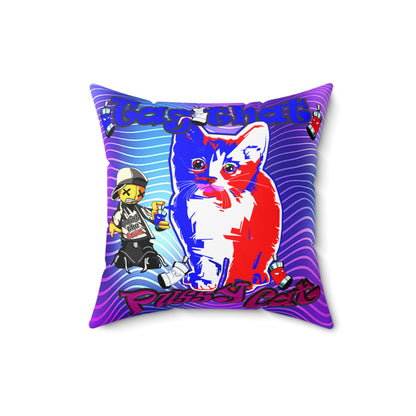 tag that - Spun Polyester Square Pillow - (purple wave)