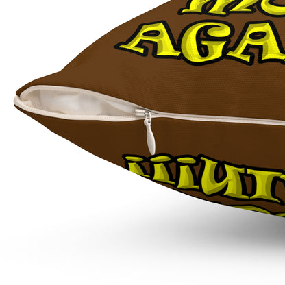 shoot the moon again - Spun Polyester Square Pillow - (brown)