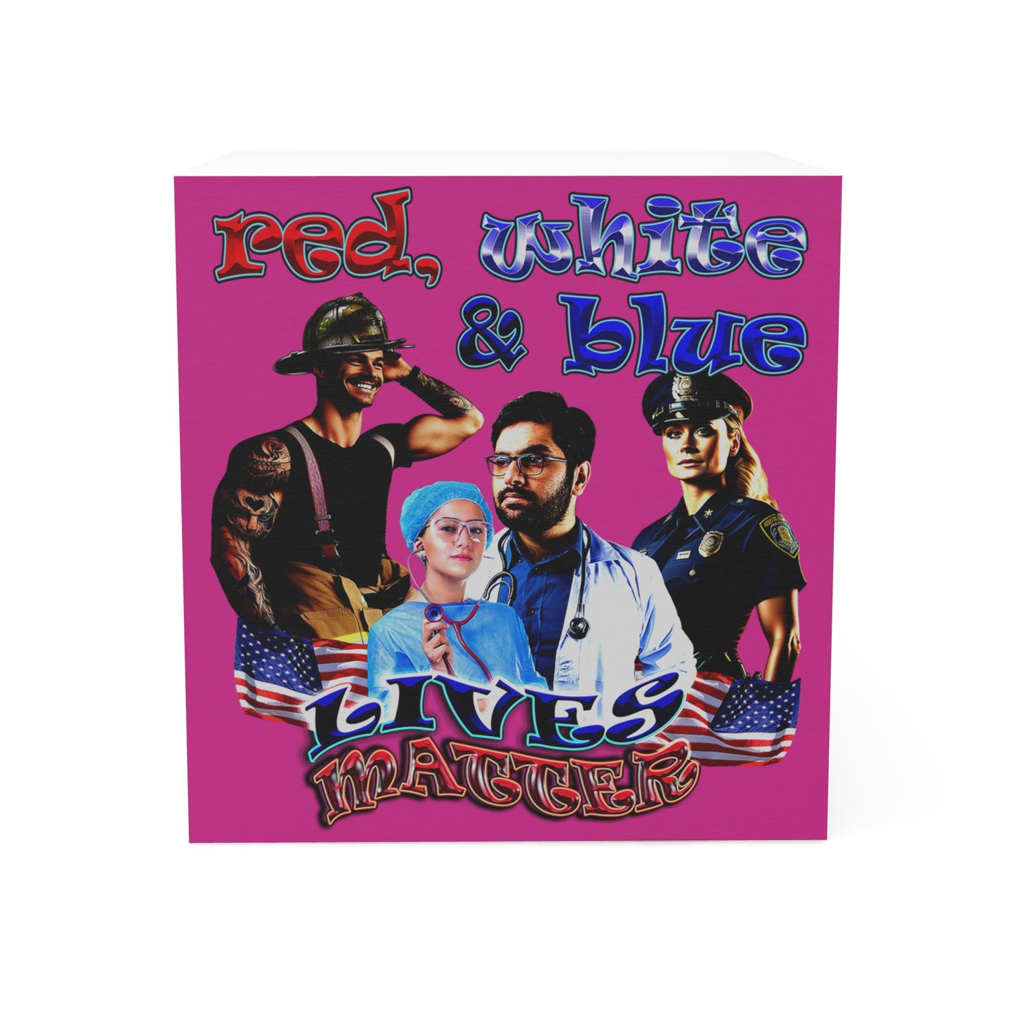 rw&b lives matter - note cube (pink)