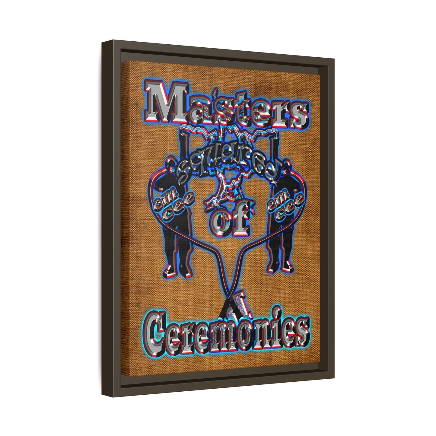 em cee squared - framed canvas art (brown papyrus)