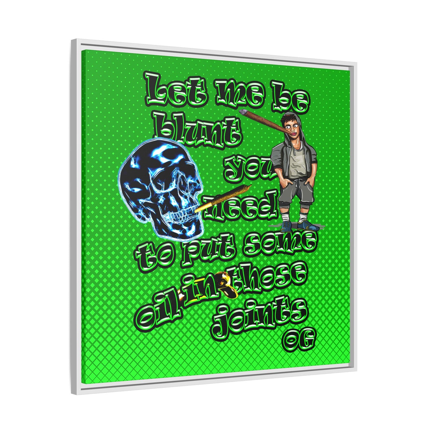og - framed canvas art (logo green)