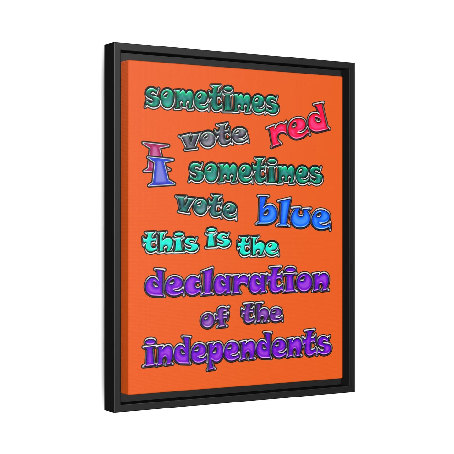 declaration of the independents - framed canvas art (orange)