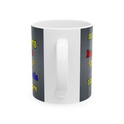 popping like popcorn - White Mug (grey-light grey)