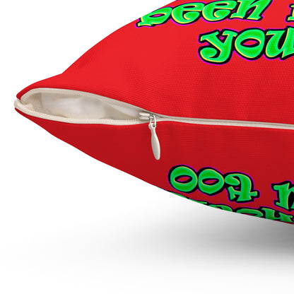 noticed you noticing - Spun Polyester Square Pillow - (red)