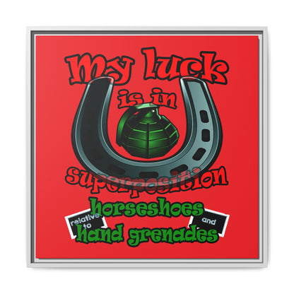 my luck - framed canvas art (red)