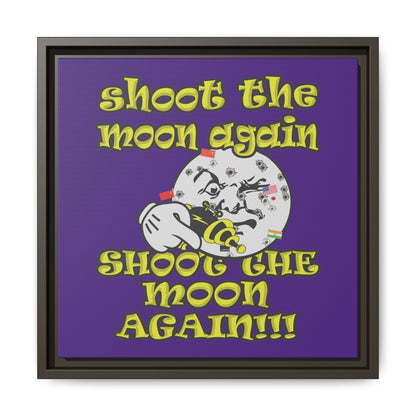 shoot the moon again - framed canvas art (purple)