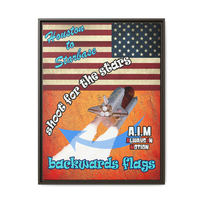 shoot for the stars - framed canvas art (burnt orange)