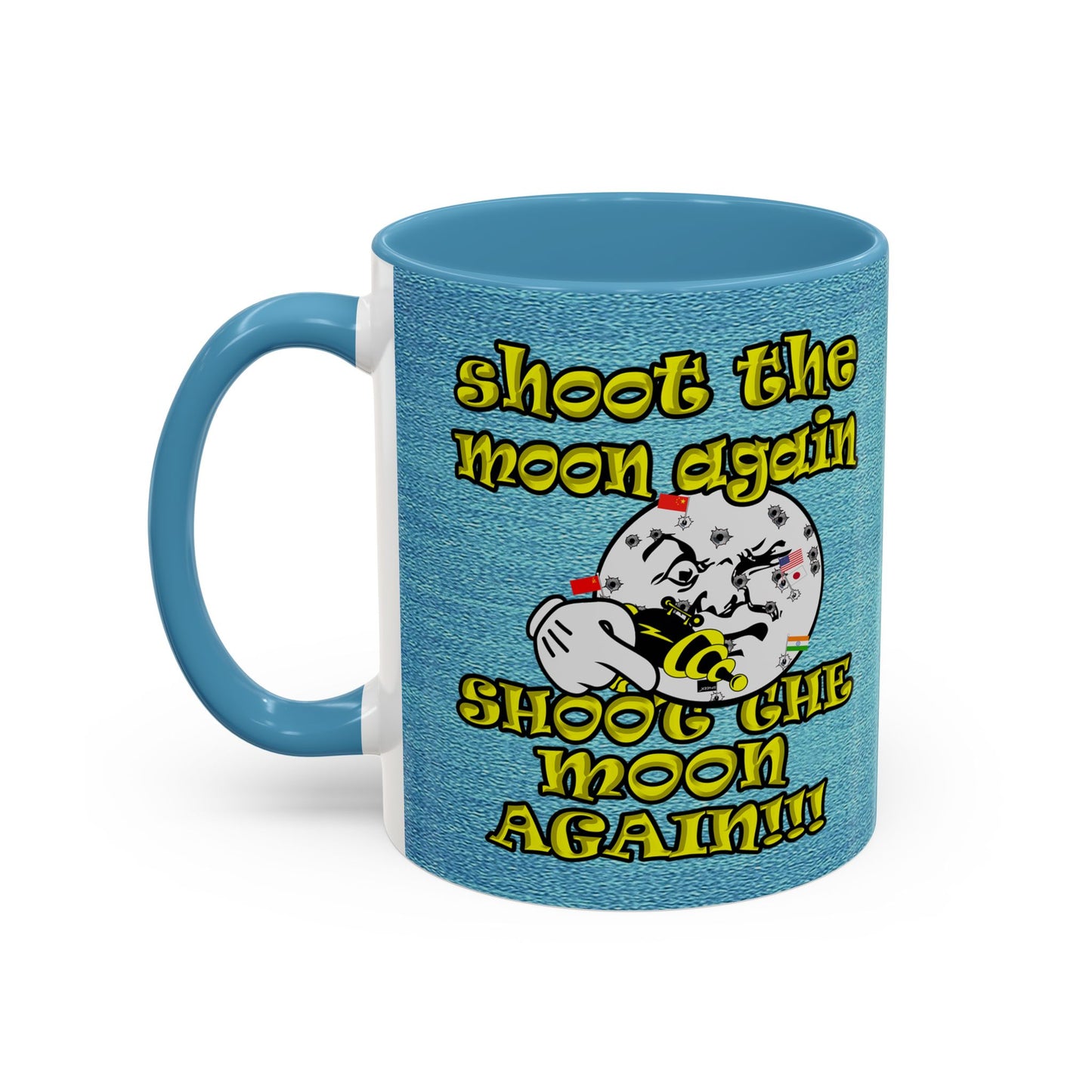 shoot the moon again - Accent Mug (faded blue)