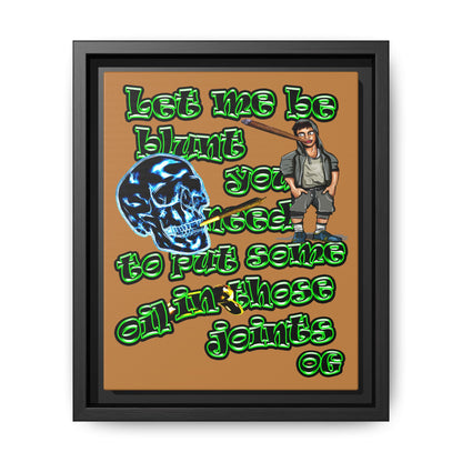 og - framed canvas art (light brown)