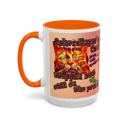 schrodinger's cat - Accent Mug (yellow-orange wave)