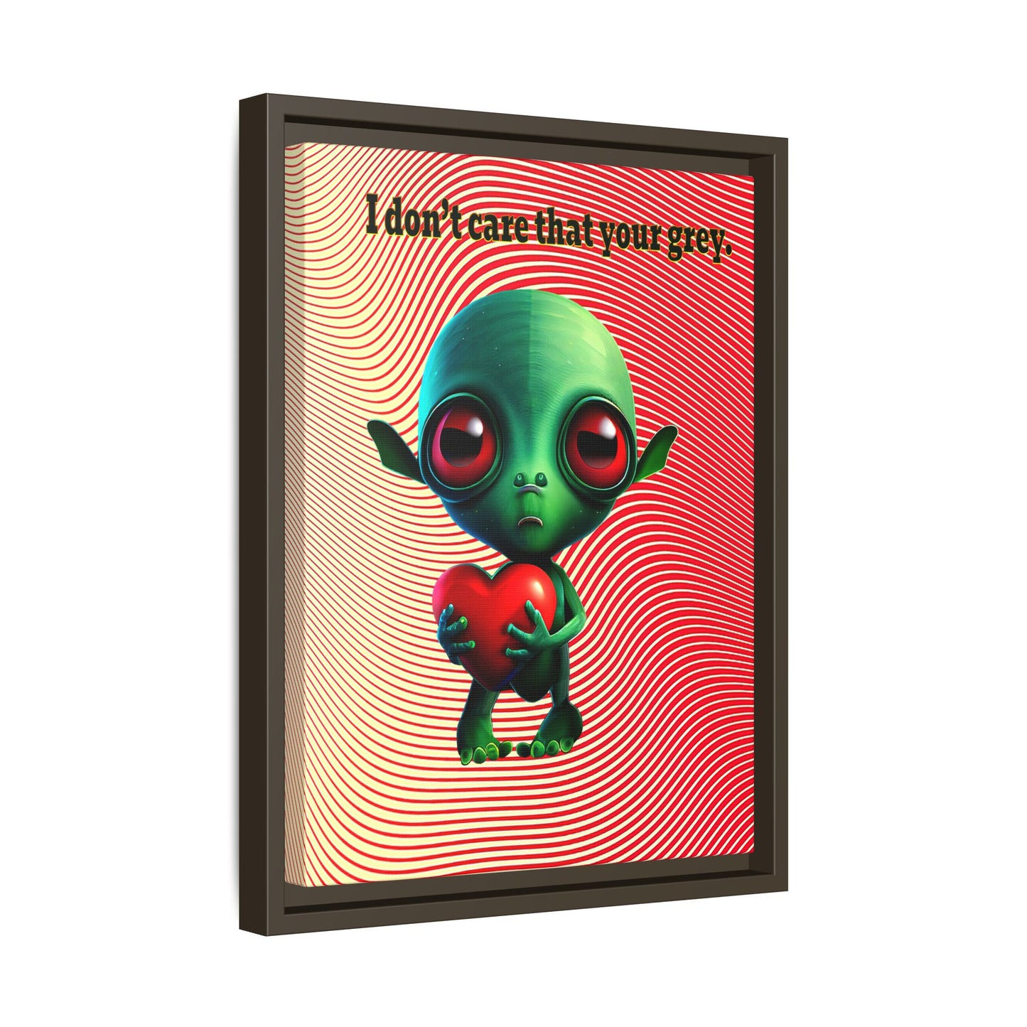 I don't care that your grey - framed canvas art (yellow-orange wave)